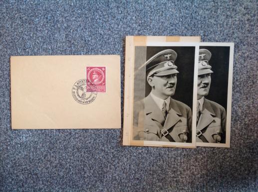 Third Reich Hitler Postcards and envelope