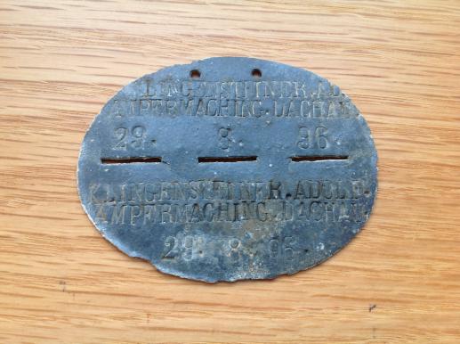 Third reich Metal Identity Disk-Dachau