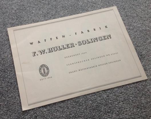 F.W. Holler Sales Pamphlet