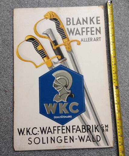 Third Reich WKC Large Cardboard Advertising Sign