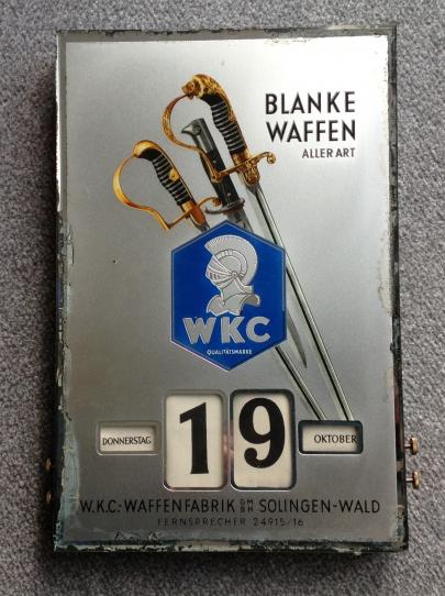 Third Reich WKC Glass Advertising Calendar