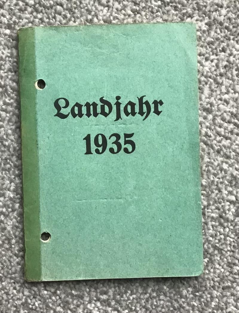 Third Reich LandJahr Membership Booklet