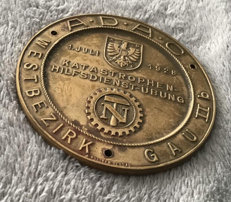 Third Reich A.D.A.C. Plaque