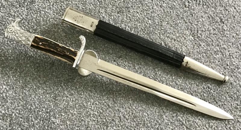 Third Reich Municipal Police Clamshell Bayonet-Eickhorn